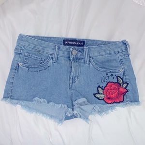 Express Jeans Embroidered Shorts